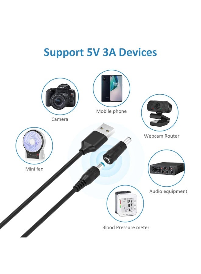 كابل طاقة DC عالمي 5 فولت، من USB إلى شحن DC مع 13 قابس محول لكاميرا الويب، الراوتر، المسجل، سماعة بلوتوث، الماسح الضوئي، DVR، صندوق القرص الصلب، USB-HUB وغيرها - Image 3