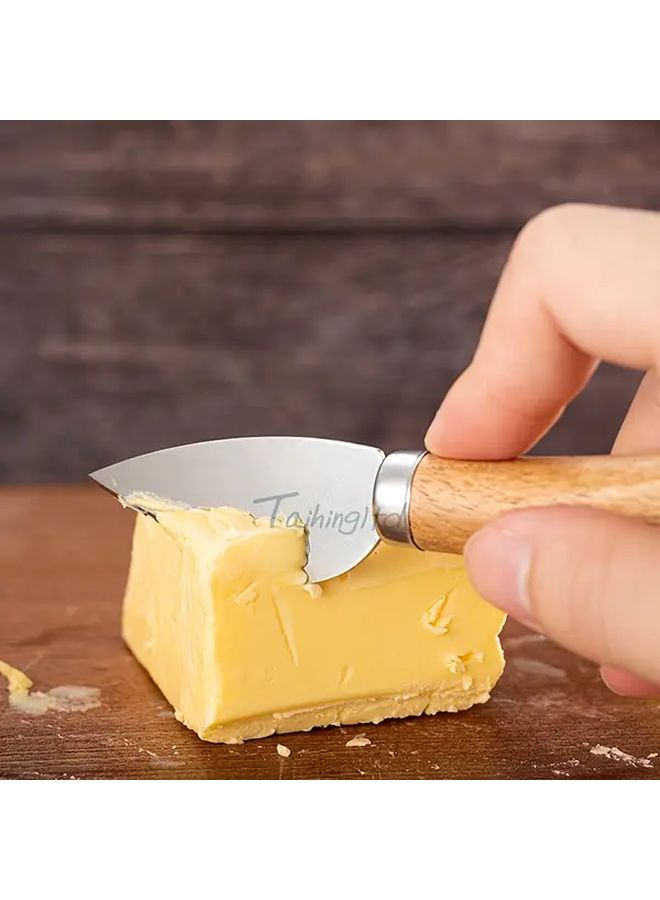 طقم سكاكين جبنة مكون من 4 قطع مع سكينة زبدة صغيرة وشوكة 4 قطع - Image 2