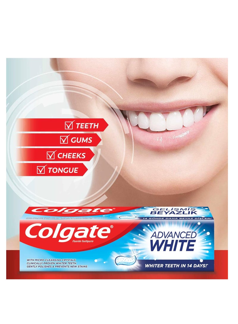 Colgate Toothpaste Advanced White With Fluoride 100 ml - Image 2