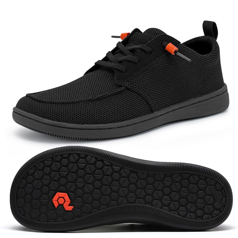 Pulltop Women Barefoot Wide Toe Box Shoes - Minimalist Barefoot Shoes with | Zero Drop Sole | Dress Slip-ons Walking Shoes for Women All Black Size 7.5 Wide - Image 1