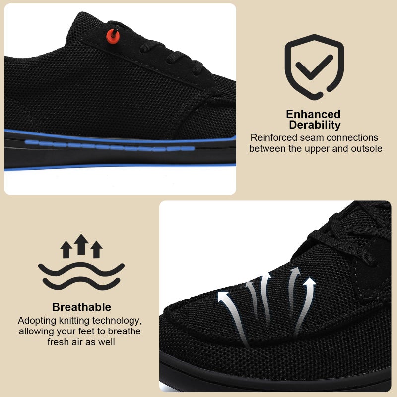 Pulltop Women Barefoot Wide Toe Box Shoes - Minimalist Barefoot Shoes with | Zero Drop Sole | Dress Slip-ons Walking Shoes for Women All Black Size 7.5 Wide - Image 5
