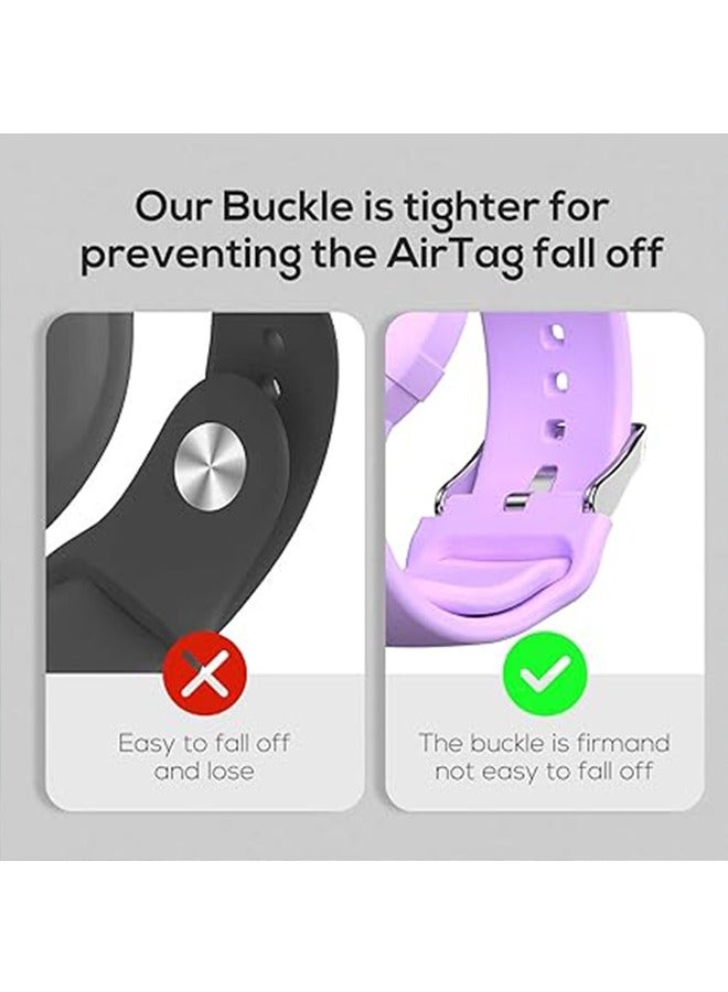 Arabest 2 Pcs Airtag Wristbands for Kids, Soft Silicone Airtag Bracelet Kids, Lightweight, Waterproof Band Compatible with Apple Airtag Watch Band for Children and Toddler (Pink & Purple) - Image 4