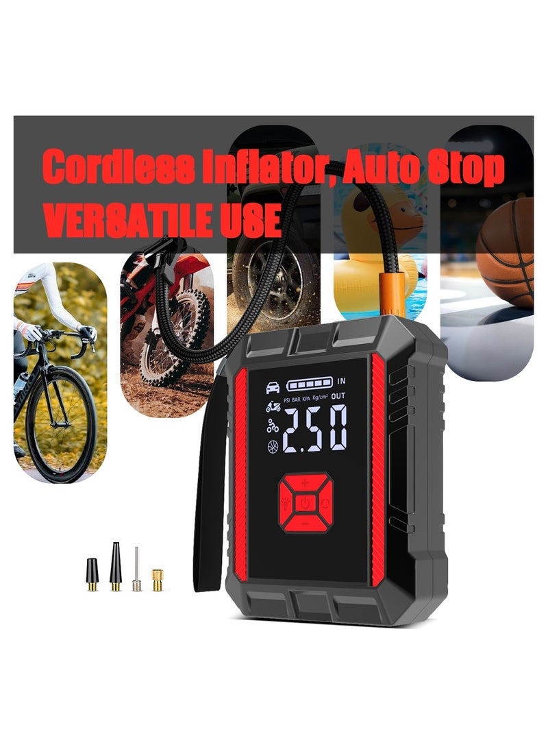 Luttec Emergency vehicle starter with 20000/mAh 3000A 12V air compressor Portable portable power supply/mobile inflator pump, LED lights for 6.0L petrol and 3.0L diesel engines, 12V emergency starter battery pack, battery booster, emergency starter box, portable charger, connection cables, display screen and emergency lamp  - Image 2