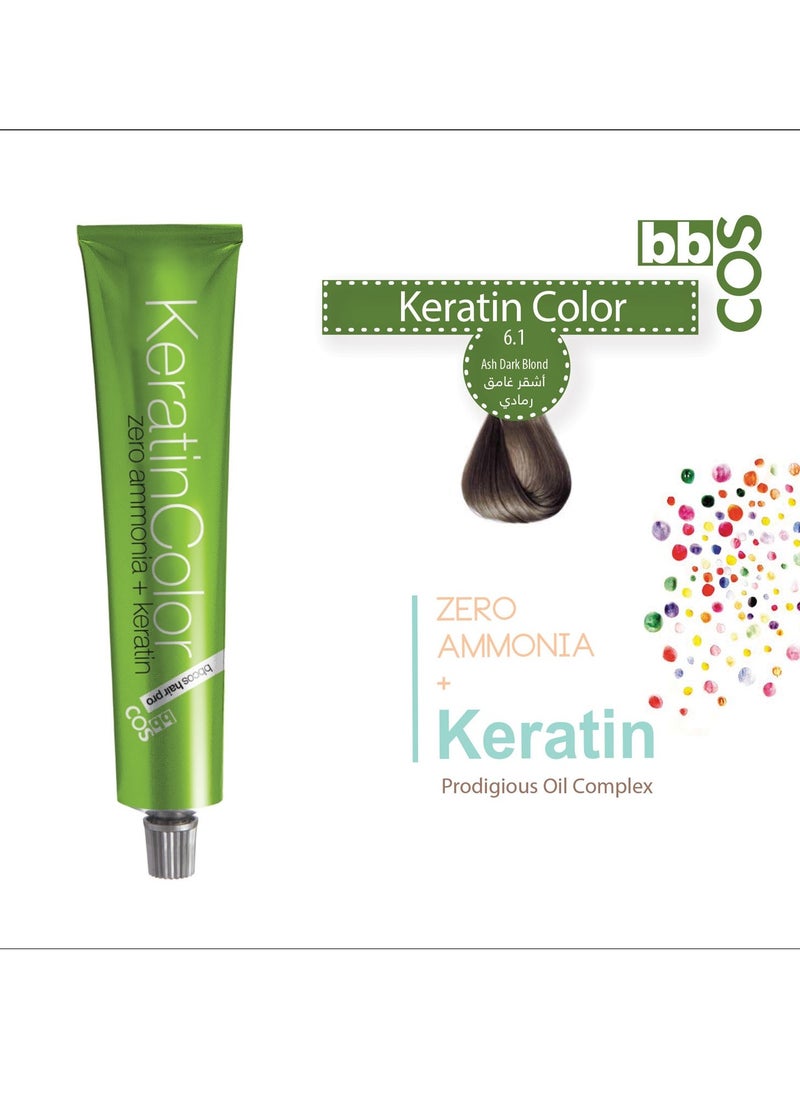 bbcos Keratin Hair Color 100 ml 6.1 