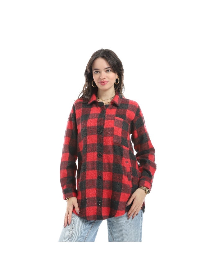 Master Jeans Women's Plaid Button-Down Shirt, Oversized Fit - Image 1