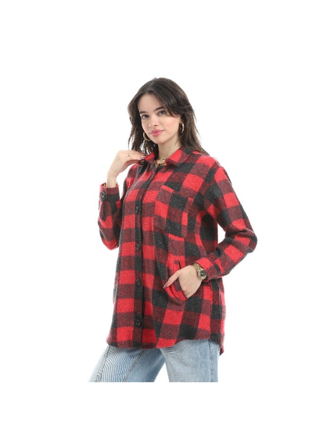 Master Jeans Women's Plaid Button-Down Shirt, Oversized Fit - Image 2