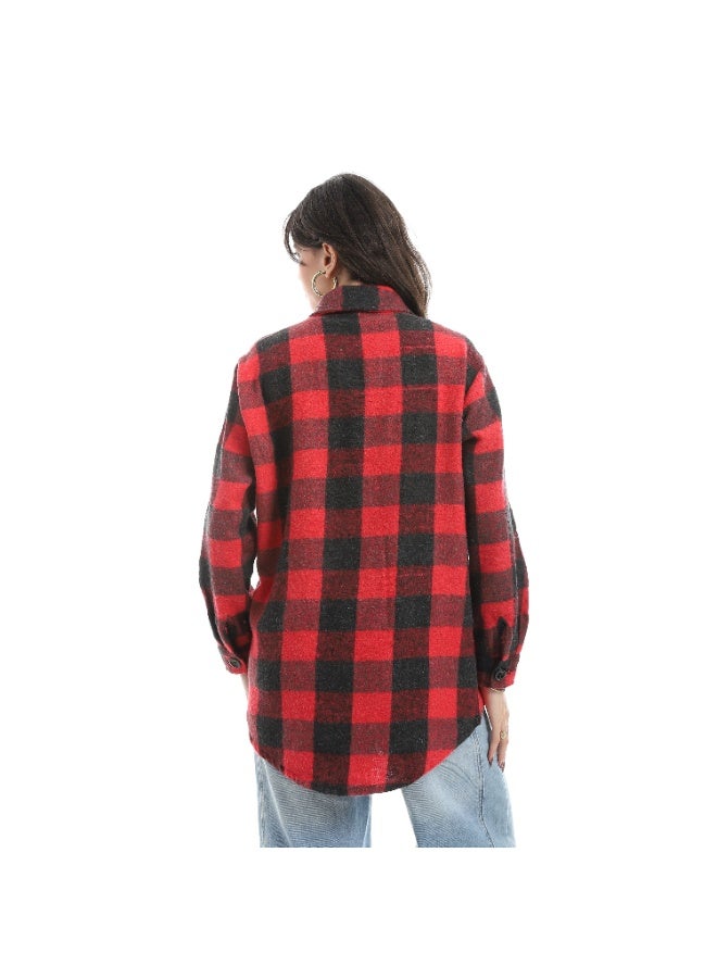 Master Jeans Women's Plaid Button-Down Shirt, Oversized Fit - Image 3