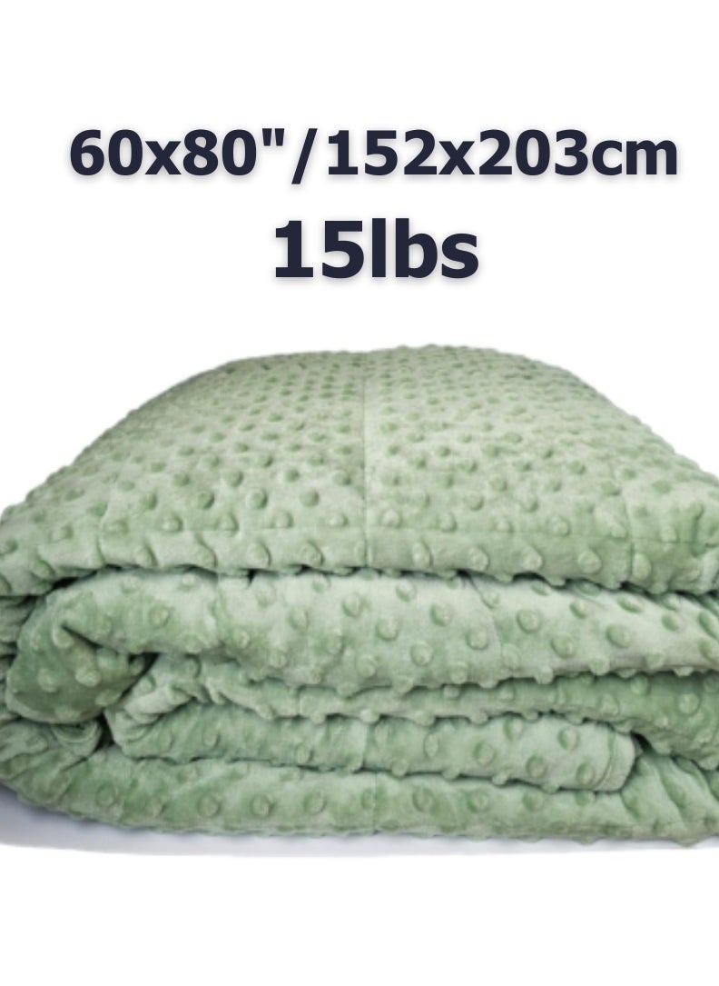 Made2Motivate Weighted Single Size Blanket for Adults Heavy Cotton Blanket for Sleep and Stress Relief Anxiety Sensory Calming Blanket for Peaceful Sleep 152x203cm - Green  - Image 3