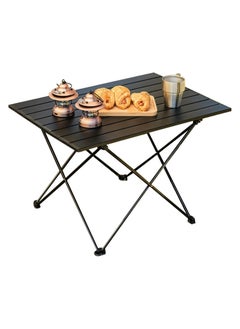 ELFSA Portable Folding Camping Roll Up Table Compact Desk for Outdoor Travel Hiking Picnic 56cm x 40cm x 41cm Black  - Image 1