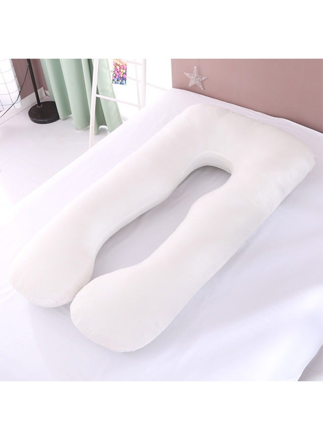 Comfort Pregnancy Maternity Body Support-Nursing U Shape Pillow Velvet White 110 X 70cm  - Image 1
