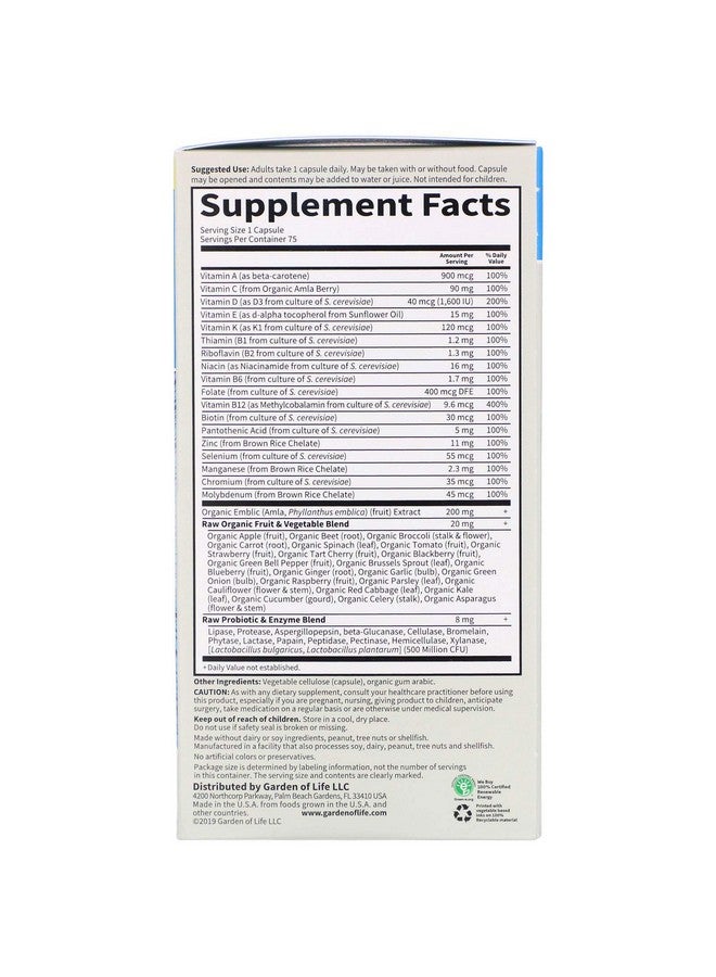 Garden of Life GOL Vc Raw One for Men - Image 2