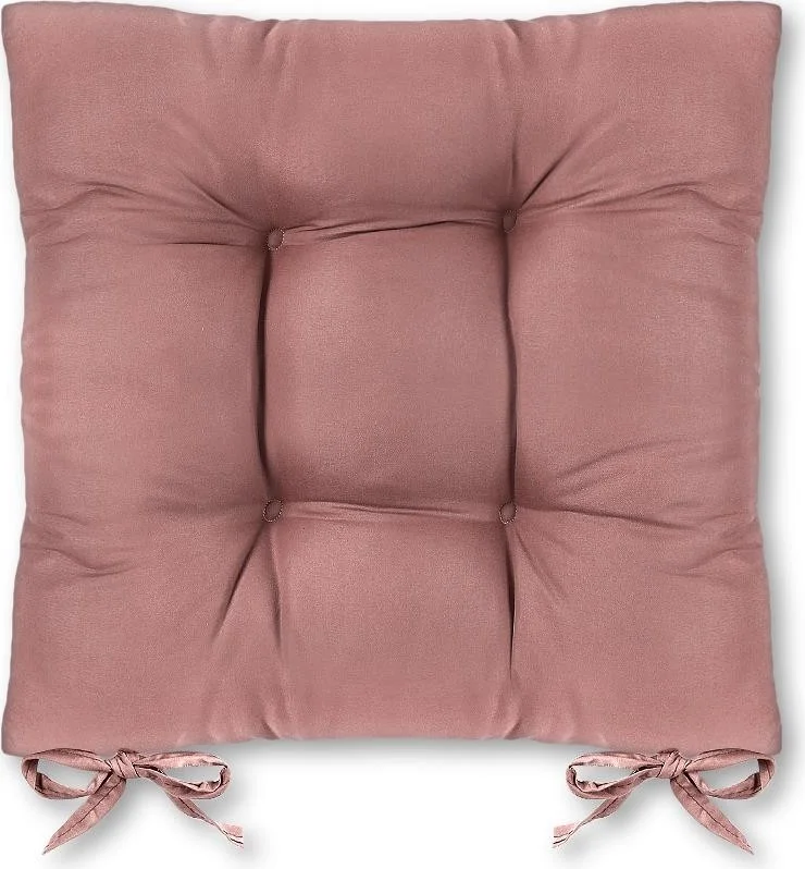 Bluenity 4-Piece Pouf Soft Chair Cushion 4 Quilted 42X42 cm Pink