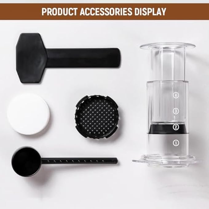 SUPVOX Coffee Press Percolator 3 In 1 Clear Coffee Press With Detachable Design And 100 Paper Filters French Press Easy Press Coffee Brewing Pot For Camping  Travel Food Grade Manual Press - Image 4