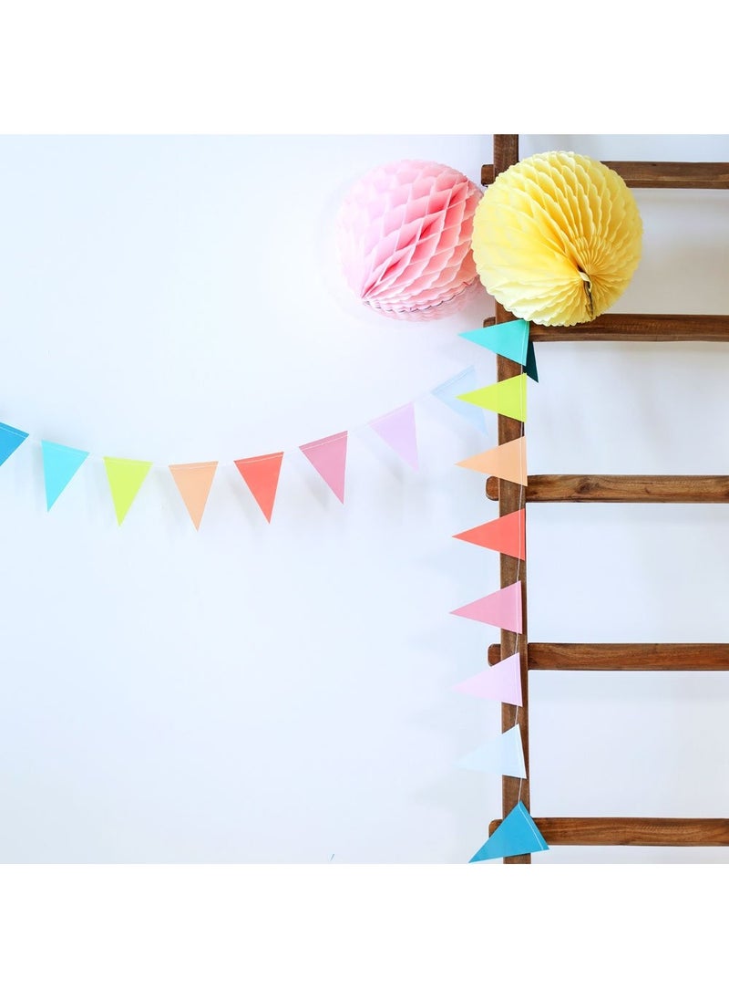 Folat Small Pennant Garland Pastel Rainbow Paper 200cm - Image 2