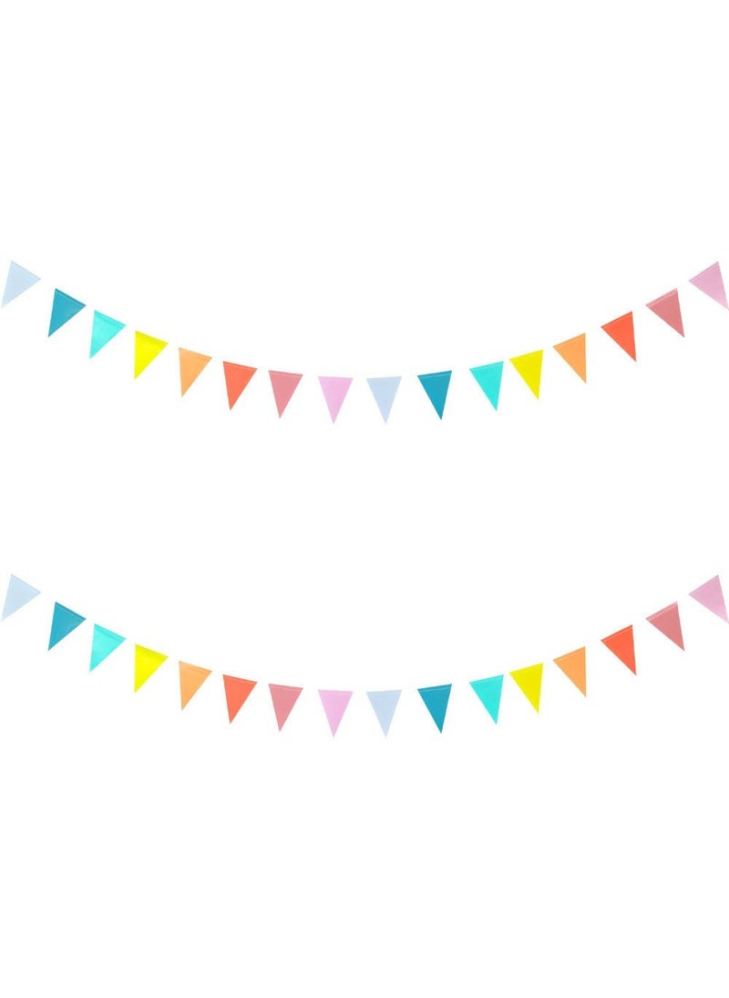 Folat Small Pennant Garland Pastel Rainbow Paper 200cm - Image 1