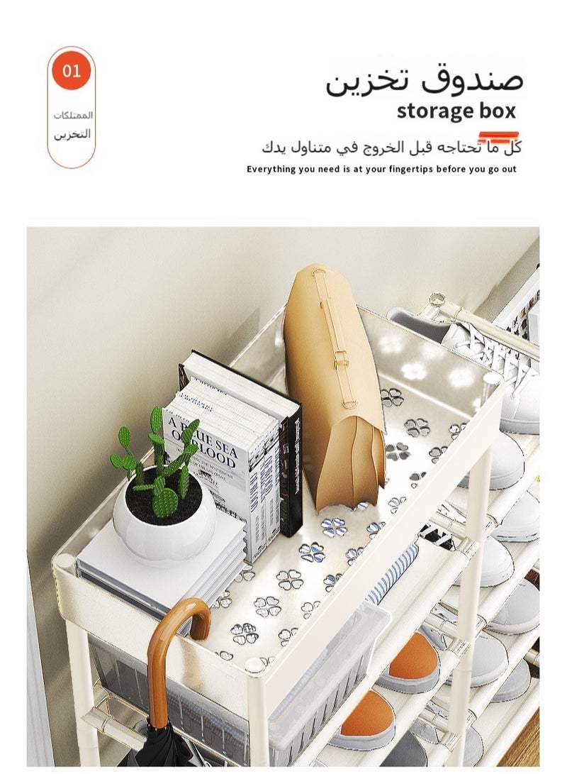 XiuWoo Simple Shoe Rack, Household Multi-functional Shoe Shelf, Space Saving Splicing Shoe Rack, Multi-layer Combination Storage Organizer Folding Shoe Cabinet - Image 4