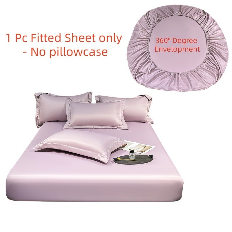 Cooling Bed Sheet for Hot Sleepers, Summer Breathable Mattress Protector with 360° Elastic - Cooling Fabric, 9 Colors, Anti-Wrinkle Fade & Shrink, Machine Washable - Image 1
