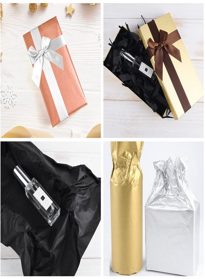 MIAHART 90 Sheets Metallic Gift Wrapping Paper Tissue Paper Bulk for Christmas Weddings Birthday Graduation Party Decor DIY Arts Crafts 20x14Inch (Metallic Gold Silver Rose Gold and Black) - Image 2