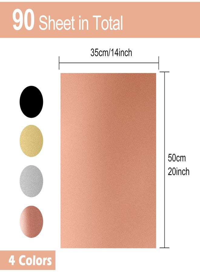 MIAHART 90 Sheets Metallic Gift Wrapping Paper Tissue Paper Bulk for Christmas Weddings Birthday Graduation Party Decor DIY Arts Crafts 20x14Inch (Metallic Gold Silver Rose Gold and Black) - Image 3