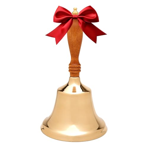 Bevin Bells Solid Brass Hand Bell | 10HB | New England Hardwood Handle | Elegant Hand Call Bell | Noise Makers | Loud Brass Bells | Easy to Grip Handle | Teacher Handheld Bell | Made in CT, USA - Image 1