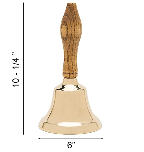Bevin Bells Solid Brass Hand Bell | 10HB | New England Hardwood Handle | Elegant Hand Call Bell | Noise Makers | Loud Brass Bells | Easy to Grip Handle | Teacher Handheld Bell | Made in CT, USA - Image 2
