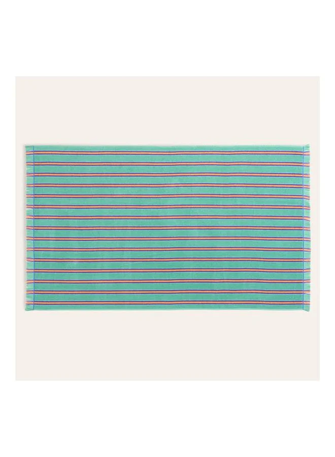 Zsa Zsa Zsu Viseu Striped Jacquard 100% Cotton Beach Towel 90x150 cm Green.