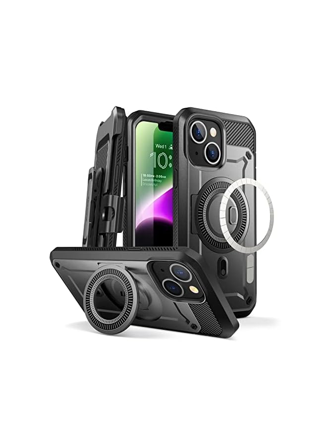 سوبكيس حافظة Unicorn Beetle Pro Mag لهاتف iPhone 14 Plus 6.7 بوصة، متوافقة مع حافظة MagSafe المتينة لكامل الجسم مع واقي شاشة مدمج ومسند ومشبك حزام - Image 2