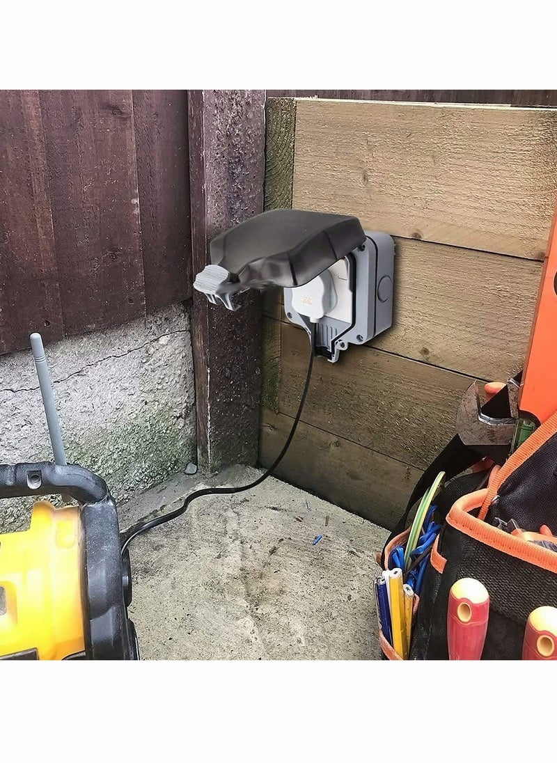 SYOSI - Outdoor Sockets Waterproof Single Socket, Wall Electrical Outlets, IP66 Switched Socket Covers,13A Outdoor Wall Weatherproof Plug Socket Box (Single socket) - Image 1