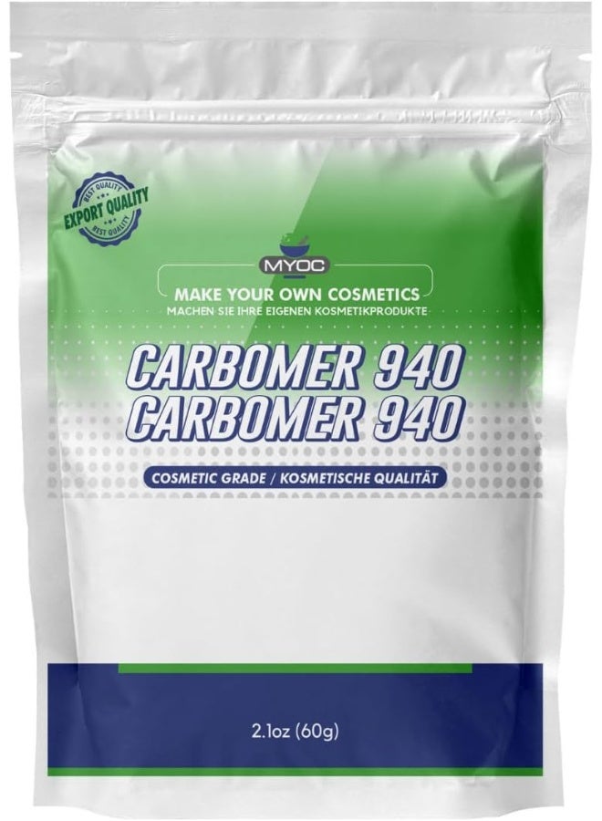 Myoc Carbomer 940 Powder 60g / 2.1 Oz Thickener, Viscosity Enhancer, Stabilizer for Gels, Cream, Lotions, Hydrogel mask - Image 1