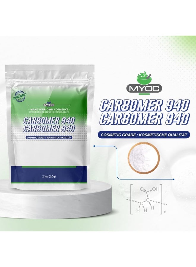 Myoc Carbomer 940 Powder 60g / 2.1 Oz Thickener, Viscosity Enhancer, Stabilizer for Gels, Cream, Lotions, Hydrogel mask - Image 3