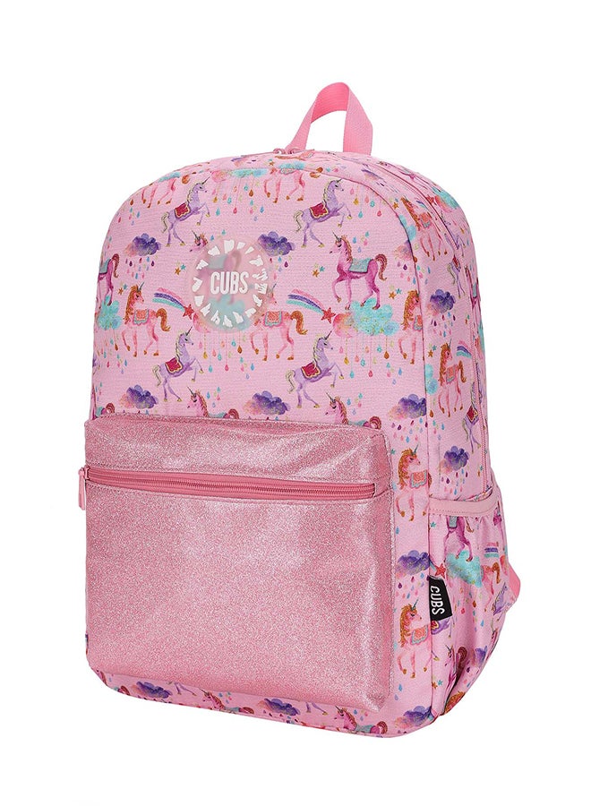 CUBS Unicorn Print Waterproof Kids 28L Glittery Backpack with zip closure Ideal for 6-12 years girls - Image 2