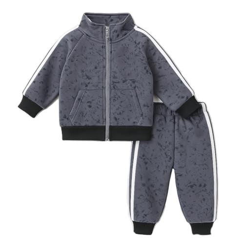 Bold N Elegant Kids Tracksuit Winter Fleece Lined Jacket & Joggers | Warm Trendy Zipper Sweatshirt with Track Pants Winter Co-ord Set for Infant Toddler Baby Boys - Image 1