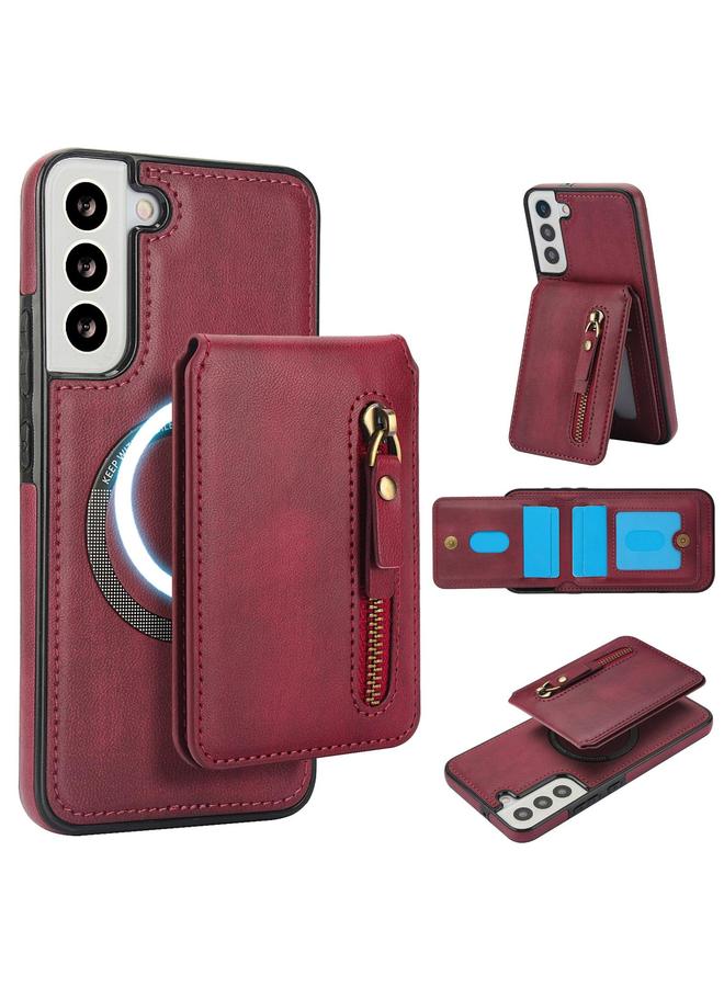 اس-توب جراب لهاتف Samsung Galaxy S22+ 5G بسحاب ومحفظة MagSafe مقسمة من الجلد الخلفي - Image 1