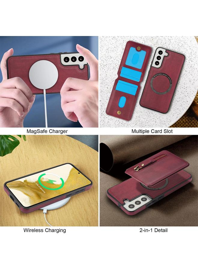 اس-توب جراب لهاتف Samsung Galaxy S22+ 5G بسحاب ومحفظة MagSafe مقسمة من الجلد الخلفي - Image 5