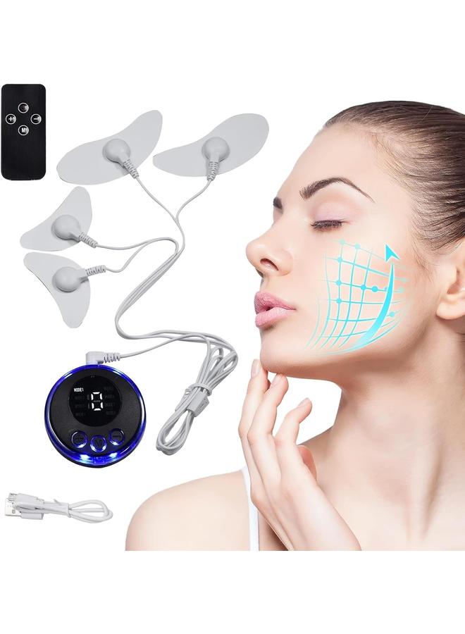 Ansiktsmassagerare, elektrisk ansiktsmassagerare, anti-rynk ansiktsmassage, lappade Pads Ems ansiktsmassage 8 lägen, för anti-rynk ansiktslyftning hud stramar åt ansiktet - Image 1