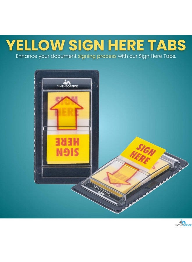1InTheOffice Sign Here Tabs, 1" Yellow Sign Here Stickers/Flags, 200/Pack (200) - Image 2