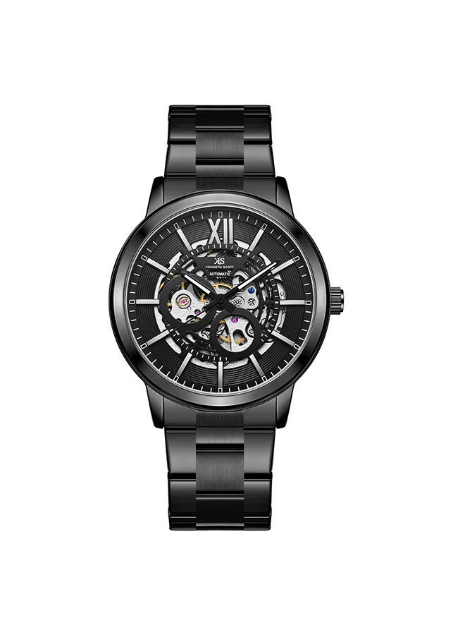 KENNETH SCOTT Men's Black  Dial Automatic  Watch - K24324-BBBB