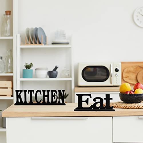 Waroom Home Kitchen Sign for Home Decor, Wooden Kitchen Block Letters Rustic Tabletop Words Decor (Kitchen) - Image 5