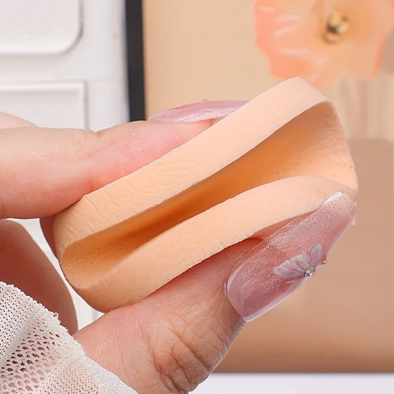 Orange 12 Round Facial Foundation Powder Puff Wet And Dry Dual Use Soft Makeup Sponge For Cleaning Face - Image 1