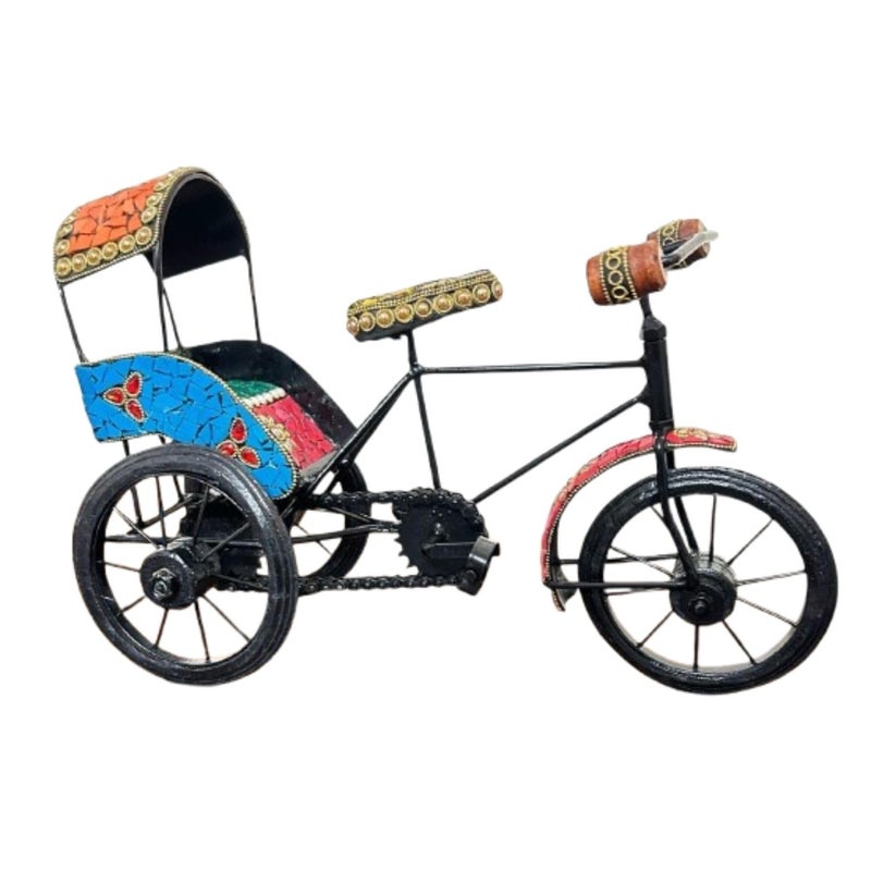 Craftex Craftex Decorative Rickshaw Miniature Antique Cycle Showpiece for Home and Office Table Decor Retro Bicycle Figurine  - Image 1