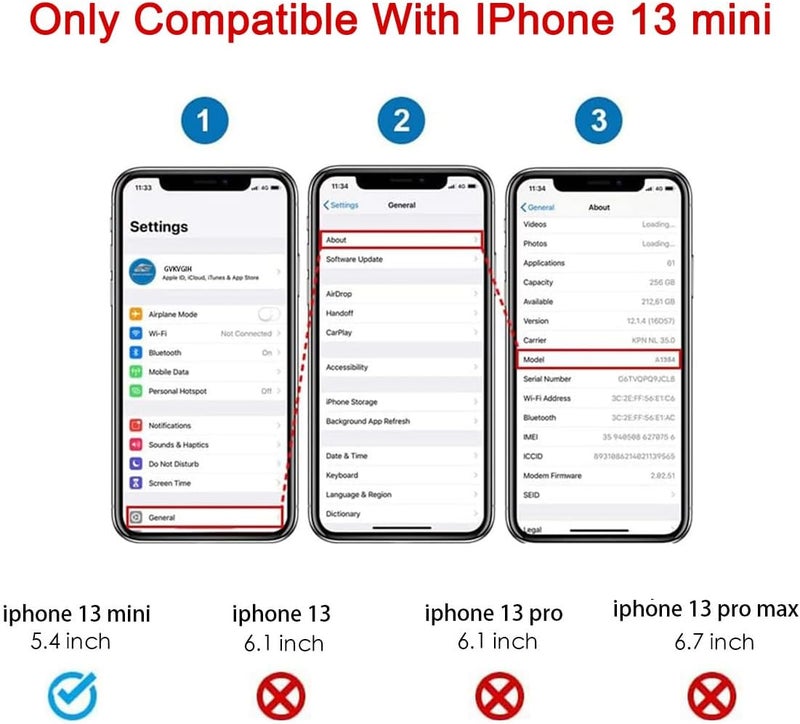 Perzework استبدال زجاج خلفي أصلي لجهاز آيفون 13 ميني 5.4 بوصة (أحمر) مع مجموعة أدوات الإصلاح - Image 2