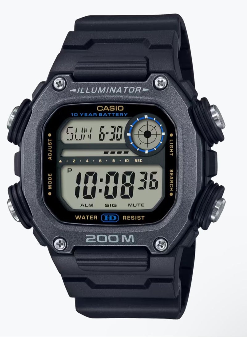 Casio Men Watch Digital Easy-Read Wide LCD Clear Dial Resin Band DW-291HX-1AVDF - Image 1