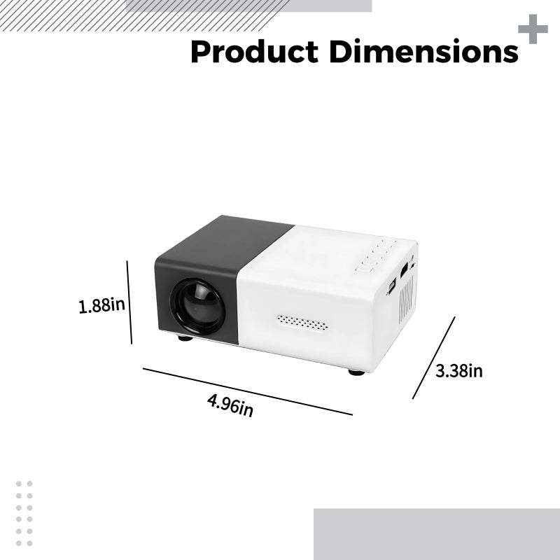 Mini Portable Projector 5x3 4x1 9 Inch 1080P Supported USB Powered Remote Control 30000 Hours Lamp Life - Image 5