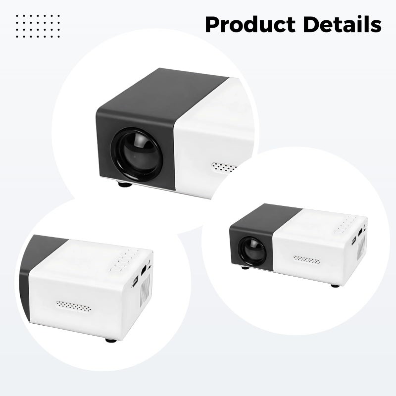 Mini Portable Projector 5x3 4x1 9 Inch 1080P Supported USB Powered Remote Control 30000 Hours Lamp Life - Image 3