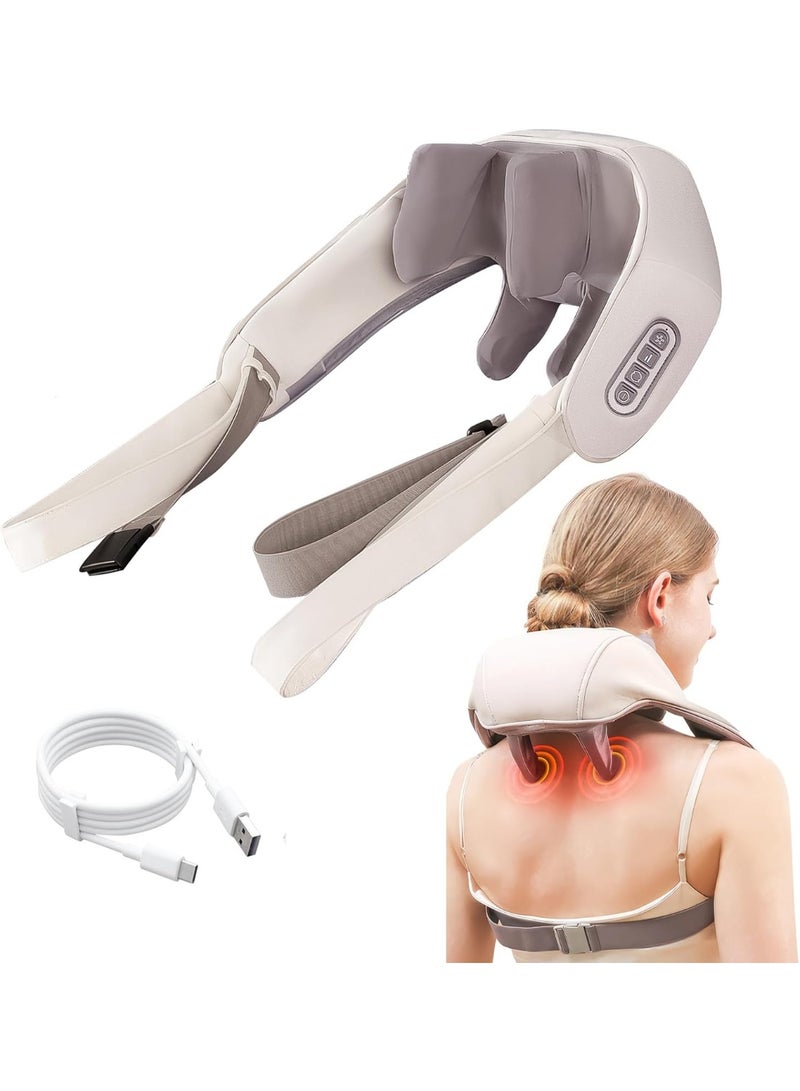 [مدلك شياتسو الكهربائي 5D للأنسجة العميقة] - وسادة حرارية مهدئة تحاكي العجن باليد البشرية - راحة عملية لآلام الرقبة والظهر والكتف والساق - Image 1