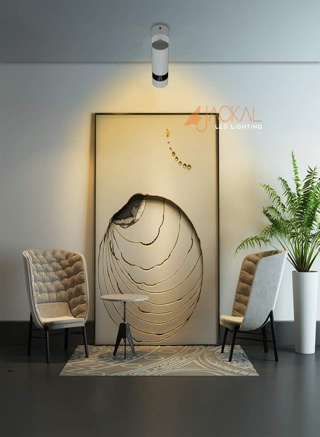 JACKAL مصباح جاكال® LED بقوة 6 وات، مصباح سقف داخلي/مصباح تركيز/مصباح جداري (لون أبيض) | رأس إضاءة قابل للدوران بمرونة | مثالي للمطابخ وغرف المعيشة والمراكز التجارية – (ضمان 6 أشهر) (عبوة من 3 مصابيح) - Image 3