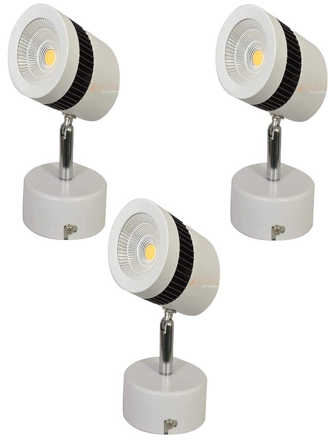 JACKAL مصباح جاكال® LED بقوة 6 وات، مصباح سقف داخلي/مصباح تركيز/مصباح جداري (لون أبيض) | رأس إضاءة قابل للدوران بمرونة | مثالي للمطابخ وغرف المعيشة والمراكز التجارية – (ضمان 6 أشهر) (عبوة من 3 مصابيح) - Image 1