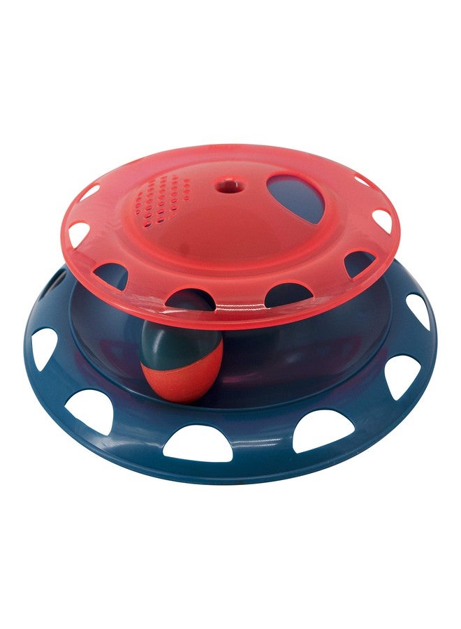 Catstages Catnip Chase Interactive Ball Track Cat Toy, Red and Blue - Image 1