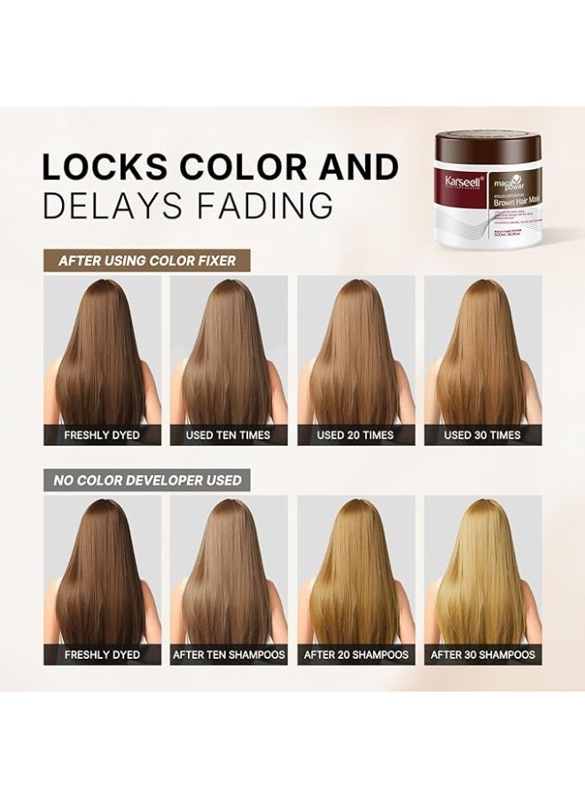 Karseell Color Depositing Brown Hair Mask 500 ml - Image 4