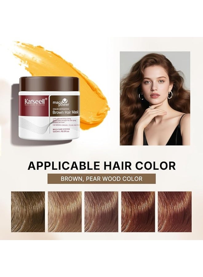 Karseell Color Depositing Brown Hair Mask 500 ml - Image 5